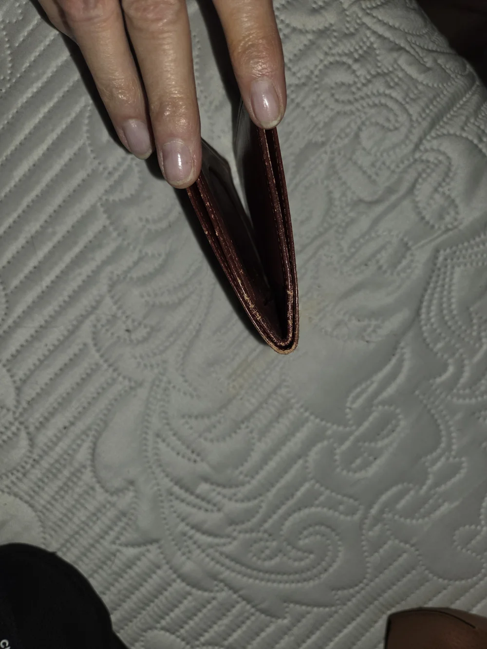Cartier Burgundy Leather Wallet with Gold Corners